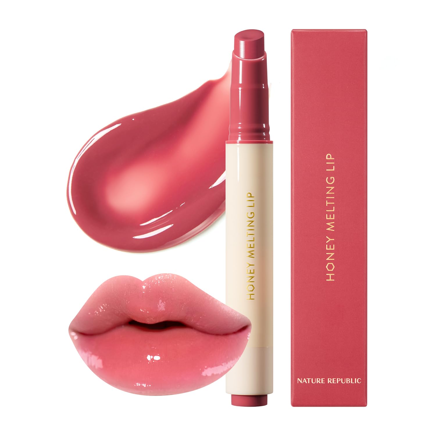 Nature Republic HONEY MELTING LIP PLUMPING (11 PINK) SOFT LIP STICK Tint & Plump Hydrating Gloss, Moisturizing balms, Volumizing formula & Sheer tint, Glowy Finish, korean make up