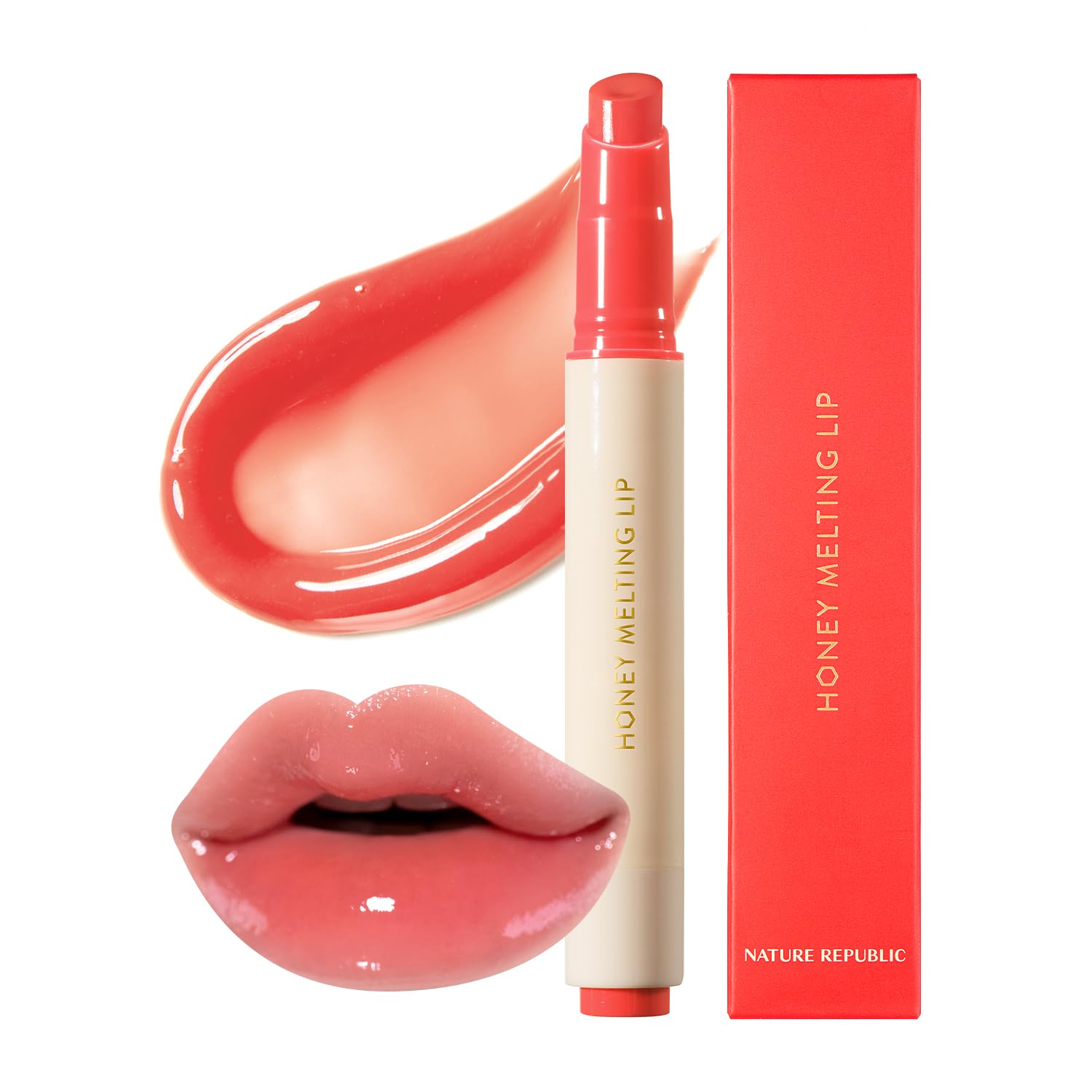 Nature Republic HONEY MELTING LIP PLUMPING (11 PINK) SOFT LIP STICK Tint & Plump Hydrating Gloss, Moisturizing balms, Volumizing formula & Sheer tint, Glowy Finish, korean make up