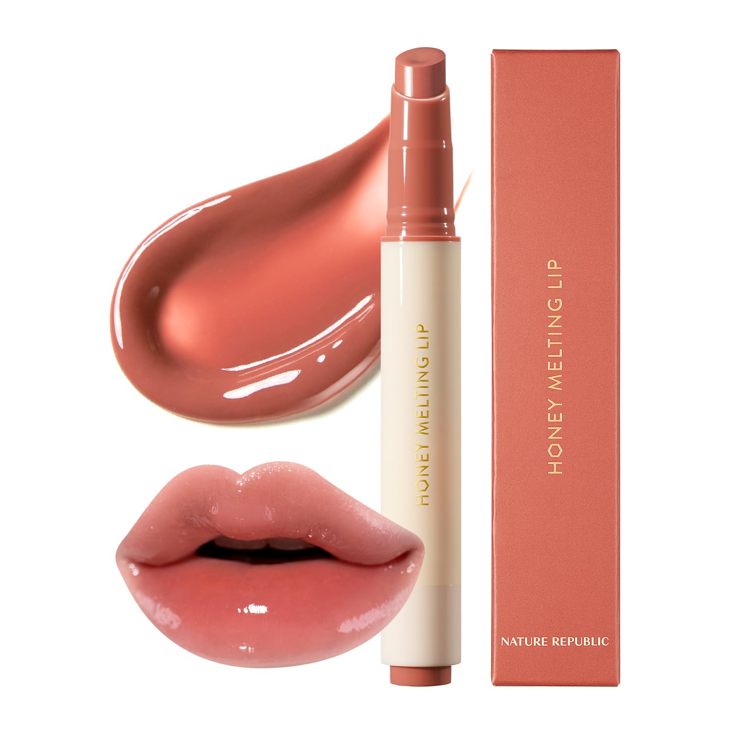 Nature Republic HONEY MELTING LIP PLUMPING (11 PINK) SOFT LIP STICK Tint & Plump Hydrating Gloss, Moisturizing balms, Volumizing formula & Sheer tint, Glowy Finish, korean make up