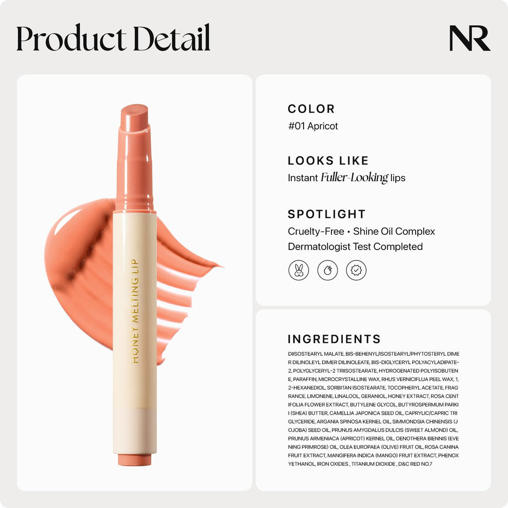 Nature Republic HONEY MELTING LIP PLUMPING (11 PINK) SOFT LIP STICK Tint & Plump Hydrating Gloss, Moisturizing balms, Volumizing formula & Sheer tint, Glowy Finish, korean make up