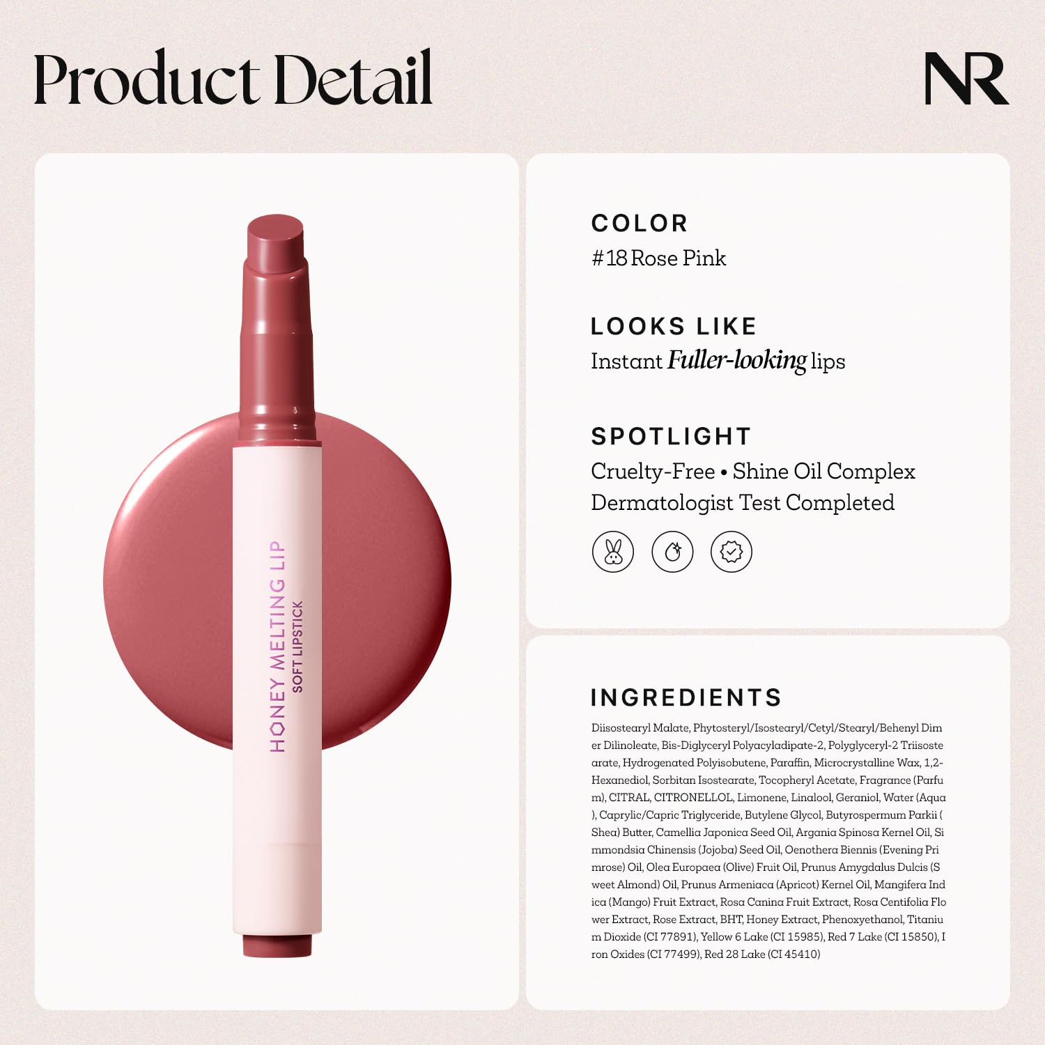 Nature Republic HONEY MELTING LIP PLUMPING (11 PINK) SOFT LIP STICK Tint & Plump Hydrating Gloss, Moisturizing balms, Volumizing formula & Sheer tint, Glowy Finish, korean make up