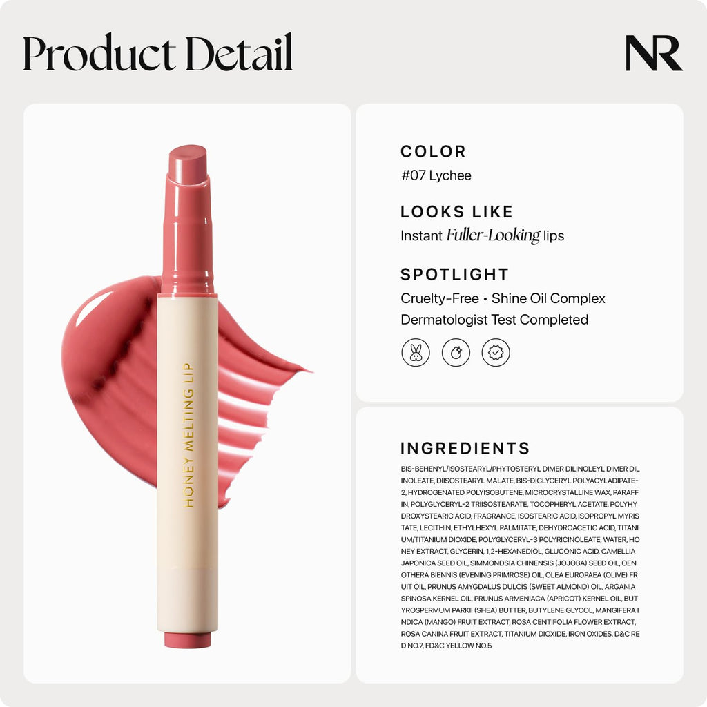 Nature Republic HONEY MELTING LIP PLUMPING (11 PINK) SOFT LIP STICK Tint & Plump Hydrating Gloss, Moisturizing balms, Volumizing formula & Sheer tint, Glowy Finish, korean make up
